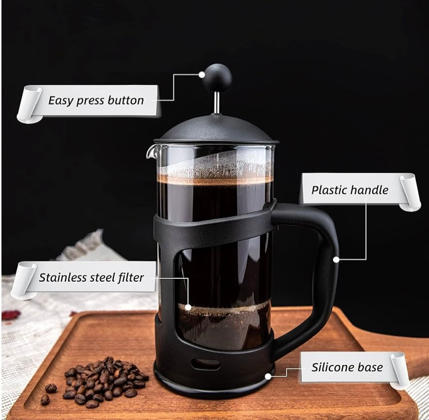 French Press Tea and Coffee Maker with Milk Frother