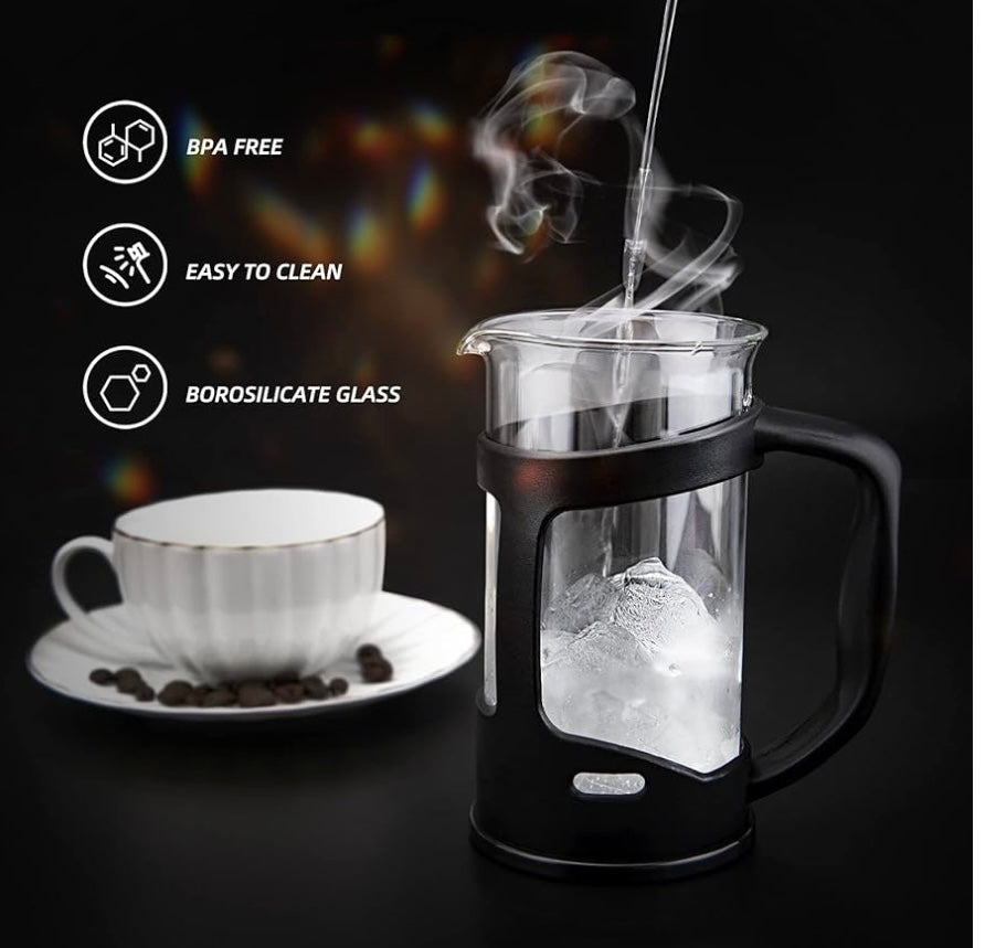French Press Tea and Coffee Maker with Milk Frother